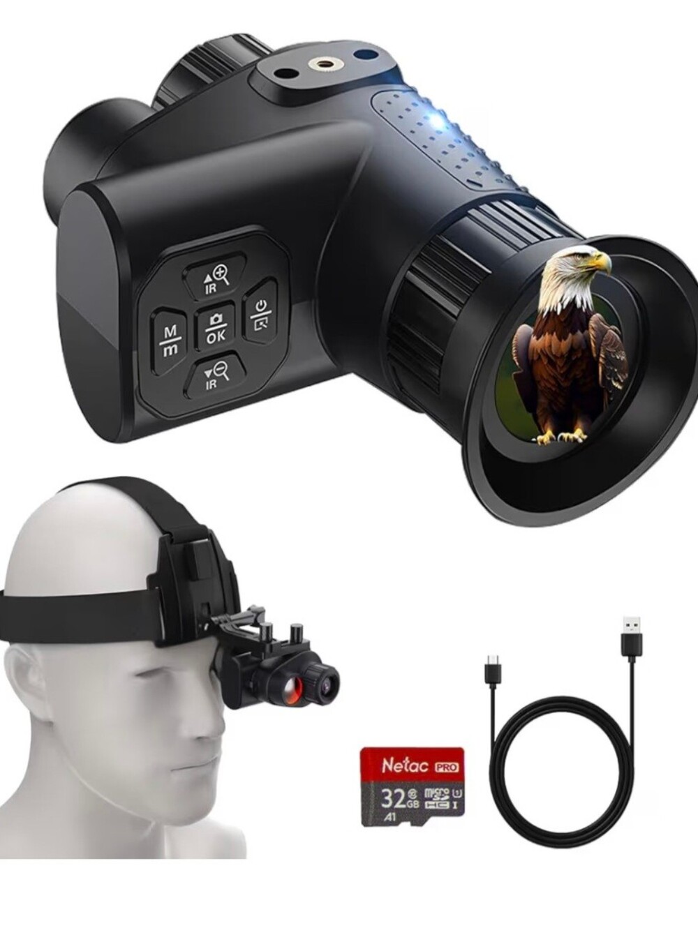 4K Night Vision Monocular with Head Mount
